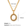 Wholesale Jewelry Classic Style Letter Titanium Steel Rhinestones Plating Inlay Pendant Necklace