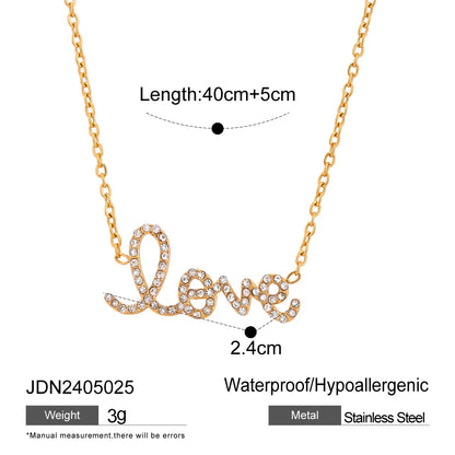 Wholesale Jewelry Classic Style Love 304 Stainless Steel Pendant Necklace