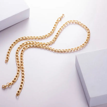 Wholesale Jewelry Classic Style Pattern 304 Stainless Steel 18K Gold Plated Bracelets Necklace Jewelry Set