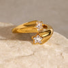 Wholesale Jewelry Classic Style Pentagram 304 Stainless Steel Open Rings