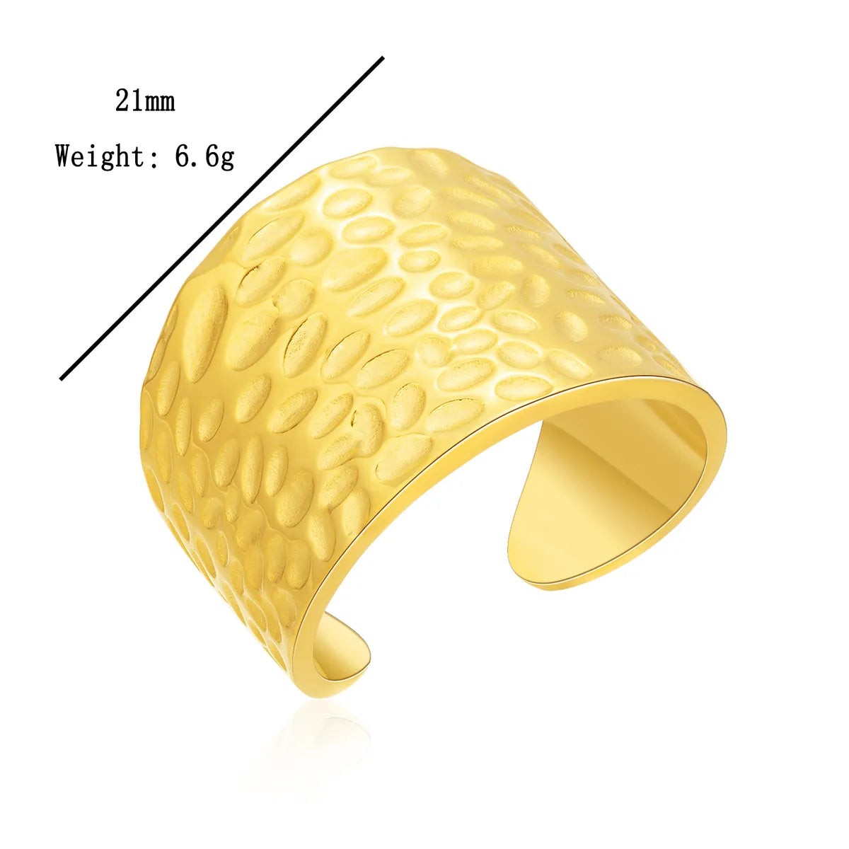 Wholesale Jewelry Classic Style Solid Color 304 Stainless Steel Gold Plated Open Rings