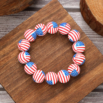 Classic Style Star Stripe Wood Wholesale Bracelets