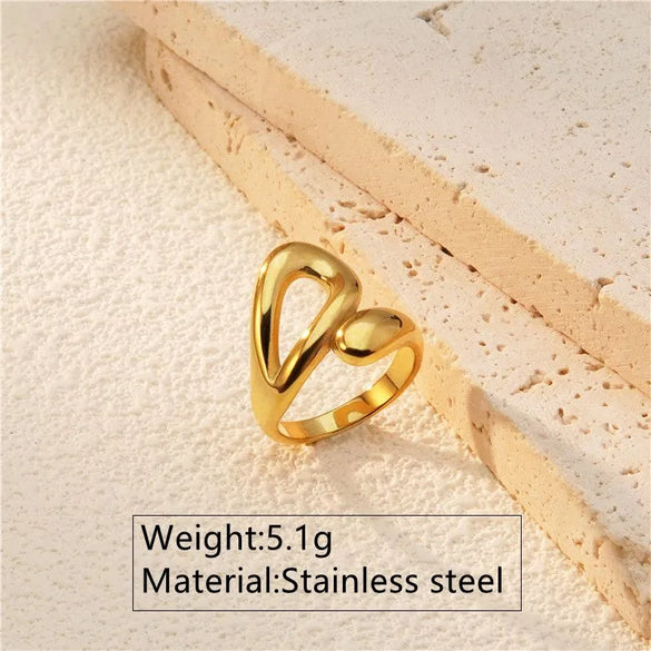 Wholesale Jewelry Classic Style Streetwear Solid Color 304 Stainless Steel 18K Gold Plated Plating Open Rings