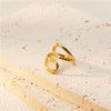 Wholesale Jewelry Classic Style Streetwear Solid Color 304 Stainless Steel 18K Gold Plated Plating Open Rings