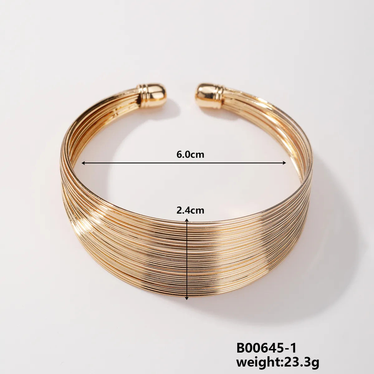 Wholesale Jewelry Classic Style Streetwear Solid Color Iron K Gold Plated Rhodium Plated Bangle