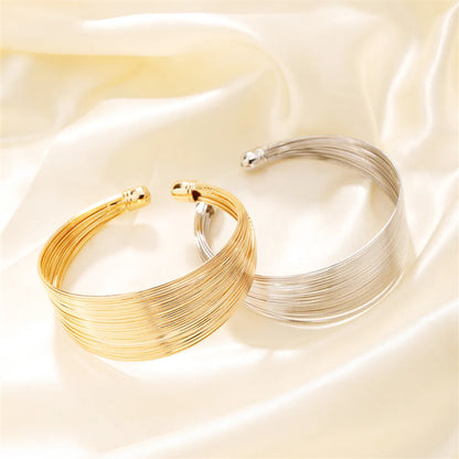 Wholesale Jewelry Classic Style Streetwear Solid Color Iron K Gold Plated Rhodium Plated Bangle