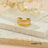 Wholesale Jewelry Classical Retro Solid Color 304 Stainless Steel 18K Gold Plated Open Rings