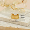 Wholesale Jewelry Classical Retro Solid Color 304 Stainless Steel 18K Gold Plated Open Rings