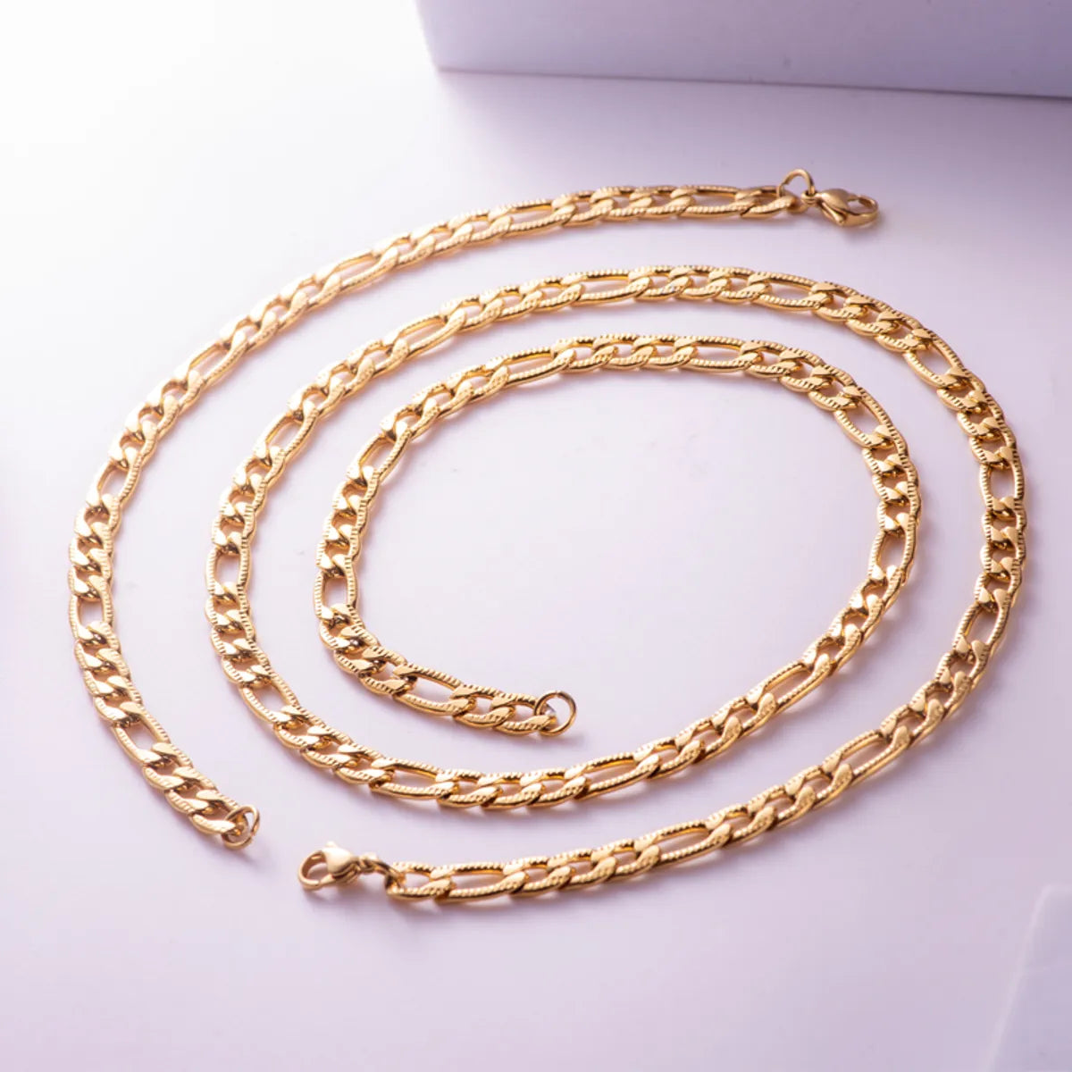 Wholesale Jewelry Classical Solid Color 304 Stainless Steel Titanium Steel 18K Gold Plated Stamping Jewelry Set