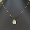 Wholesale Jewelry Classical Square 304 Stainless Steel Shell Gold Plated Pendant Necklace