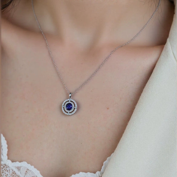 Wholesale Jewelry Clavicle Chain Necklace Pendant Highend Luxury 925 Sterling Silver 18K Gold Plated Geometric Design Set With Gems
