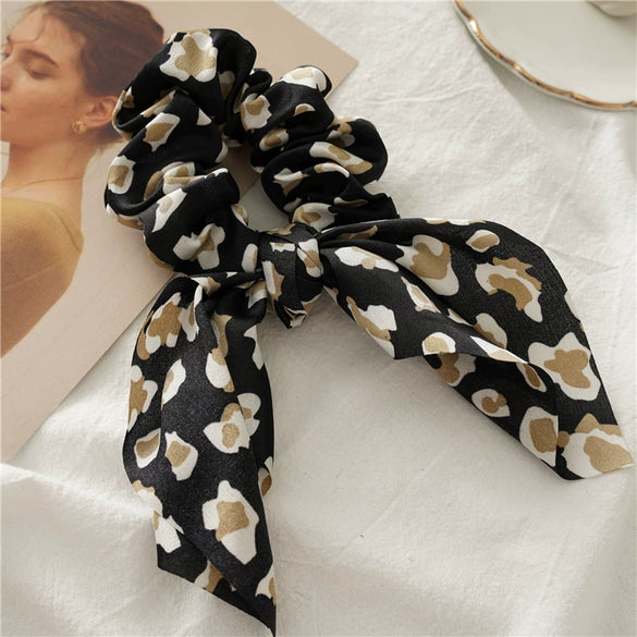 Wholesale Jewelry Cloth Leopard Print Knot Rabbit Ears Joker Head Large Intestine Style Spring And Summer