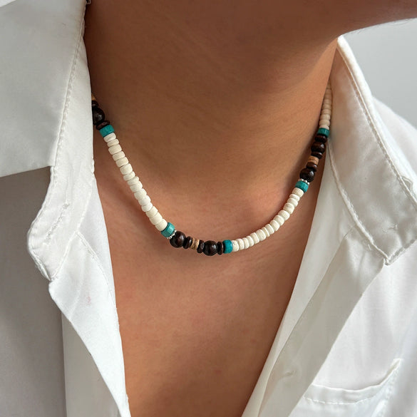 Wholesale Jewelry Coconut Shell Geometric Handmade Men's Necklace
