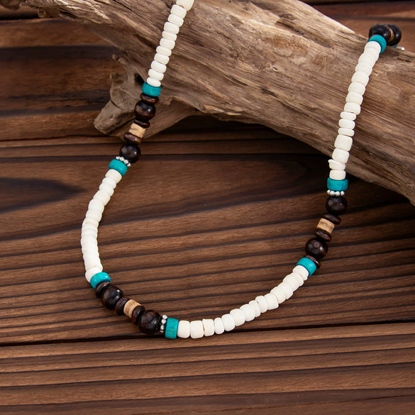 Wholesale Jewelry Coconut Shell Geometric Handmade Men's Necklace