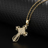 Wholesale Jewelry Colorful Zircon Hollow Cross Copper Ochain Pendant Necklace For Women