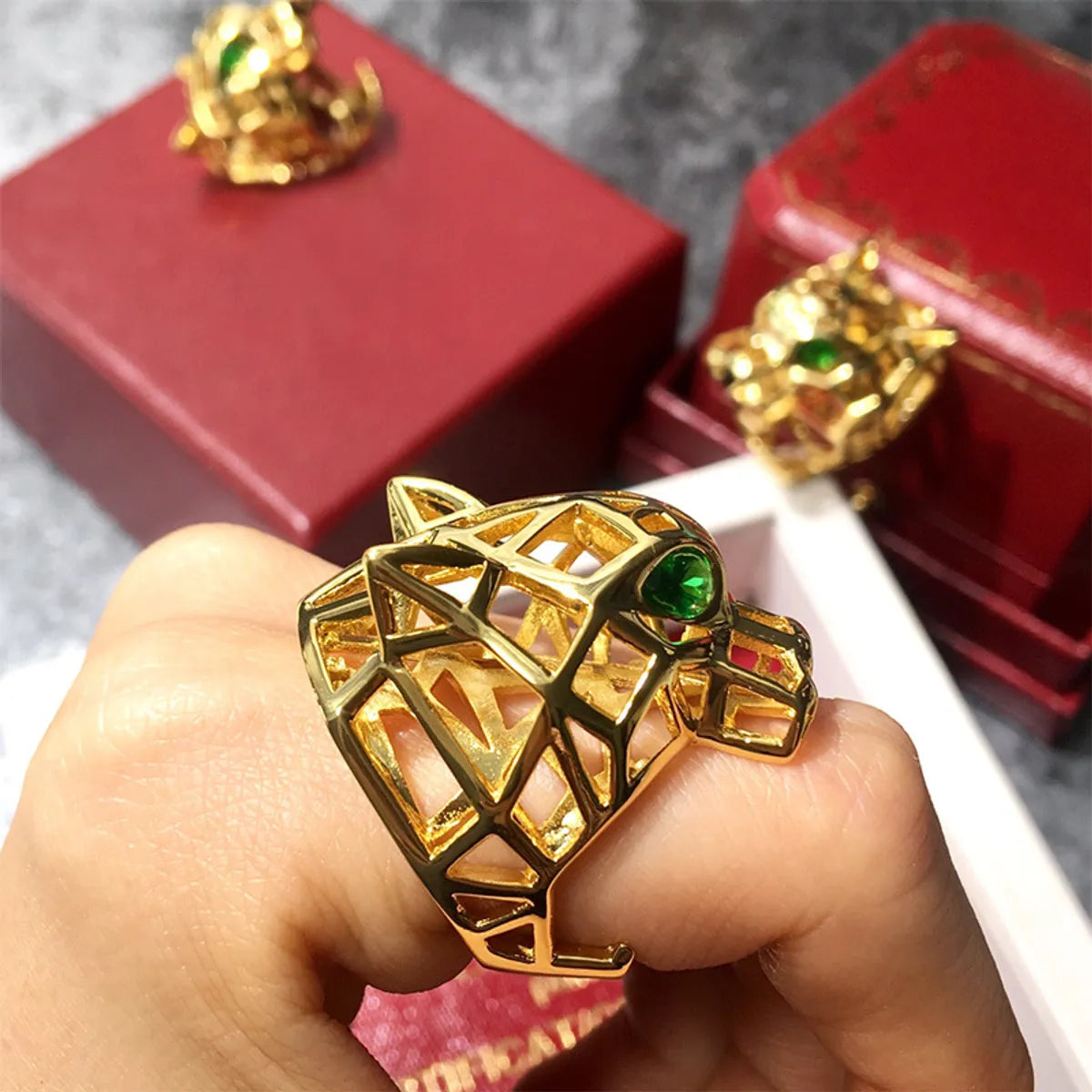 Wholesale Jewelry Commute Animal Alloy Artificial Gemstones Inlay Rings