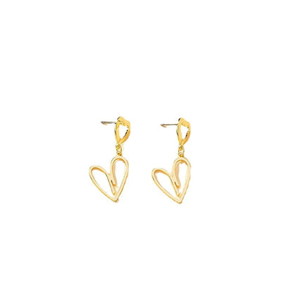 Wholesale Jewelry Commute Heart Shape Alloy Plating Drop Earrings