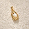 Wholesale Jewelry Copper Abalone Motherofpearl Inlay Heart Drop Geometric Pendant Necklace