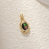 Wholesale Jewelry Copper Abalone Motherofpearl Inlay Heart Drop Geometric Pendant Necklace