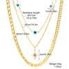 Wholesale Jewelry Copper Alloy Fivepointed Star Geometric Electroplating Multilayer Necklace For Women