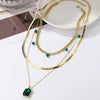 Wholesale Jewelry Copper Alloy Fivepointed Star Geometric Electroplating Multilayer Necklace For Women
