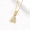 Wholesale Jewelry Copper Alloy Micropaved Zircon Letter Pendant Necklace Set With Diamonds Melon Seed Chain Unisex