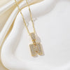 Wholesale Jewelry Copper Alloy Micropaved Zircon Letter Pendant Necklace Set With Diamonds Melon Seed Chain Unisex
