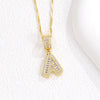 Wholesale Jewelry Copper Alloy Micropaved Zircon Letter Pendant Necklace Set With Diamonds Melon Seed Chain Unisex