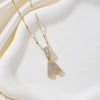 Wholesale Jewelry Copper Alloy Micropaved Zircon Letter Pendant Necklace Set With Diamonds Melon Seed Chain Unisex