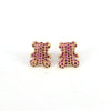 Wholesale Jewelry Copper Animal Bear Inlaid Zircon Earrings For Women