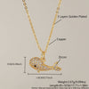 Wholesale Jewelry Copper Animal Small Whale Necklace With Electroplating Ochain Clavicle Chain