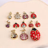 Wholesale Jewelry Copper Animal Style Ladybug Pattern Electroplated Pendant Accessories