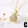 Wholesale Jewelry Copper Animal Zodiac Geometric Small Fish And Shrimp Necklace Clavicle Chain Electroplated
