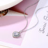 Wholesale Jewelry Copper Artificial Zircon Heart Shaped Ochain Pendant Necklace For Women Set With Precious Stones