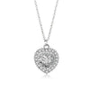 Wholesale Jewelry Copper Artificial Zircon Heart Shaped Ochain Pendant Necklace For Women Set With Precious Stones