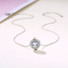 Wholesale Jewelry Copper Artificial Zircon Heart Shaped Ochain Pendant Necklace For Women Set With Precious Stones