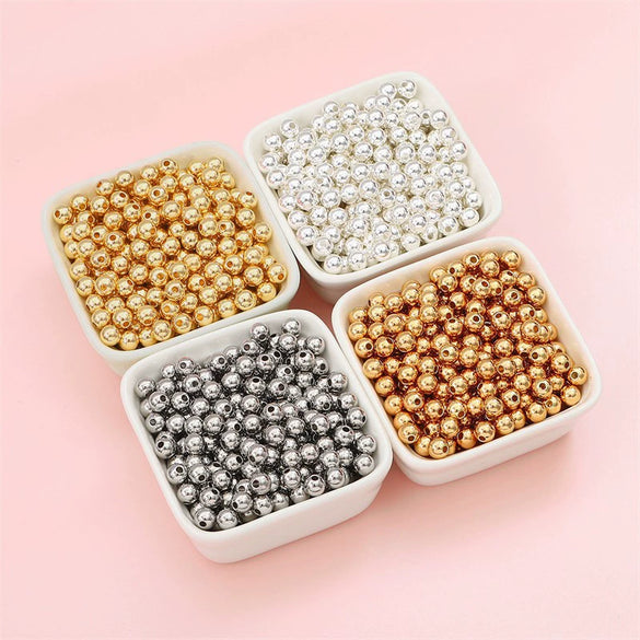 Wholesale Jewelry Copper Beads Simple Natural Style Electroplating For Bracelet Necklace Accessories
