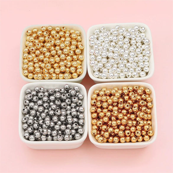 Wholesale Jewelry Copper Beads Simple Natural Style Electroplating For Bracelet Necklace Accessories