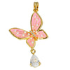 Wholesale Jewelry Copper Butterfly Pendant Necklace And Earring With Microinlay Cartoon And Animal Style
