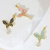 Wholesale Jewelry Copper Butterfly Pendant Necklace And Earring With Microinlay Cartoon And Animal Style