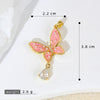 Wholesale Jewelry Copper Butterfly Pendant Necklace And Earring With Microinlay Cartoon And Animal Style