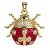Wholesale Jewelry Copper Cartoon Animal Insect Zirconia Mini Ladybird Pendant