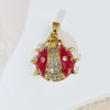 Wholesale Jewelry Copper Cartoon Animal Insect Zirconia Mini Ladybird Pendant