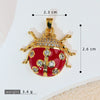 Wholesale Jewelry Copper Cartoon Animal Insect Zirconia Mini Ladybird Pendant