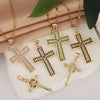 Wholesale Jewelry Copper Cross Pendant Lip Chain Geometric Allmatch Dripping Oil Style
