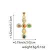 Wholesale Jewelry Copper Cross Pendant Lip Chain Geometric Allmatch Dripping Oil Style