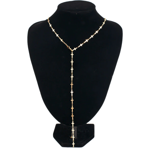 Wholesale Jewelry Copper Daisy Flower Cross Shell Long Necklace With Electroplating For Women