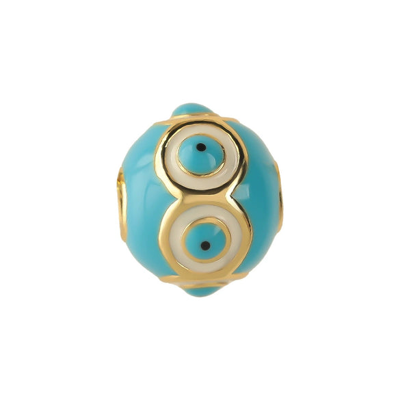 Wholesale Jewelry Copper Devil's Eye Geometric Electroplating Dripping Oil Beads Bracelet Anklet Accessories