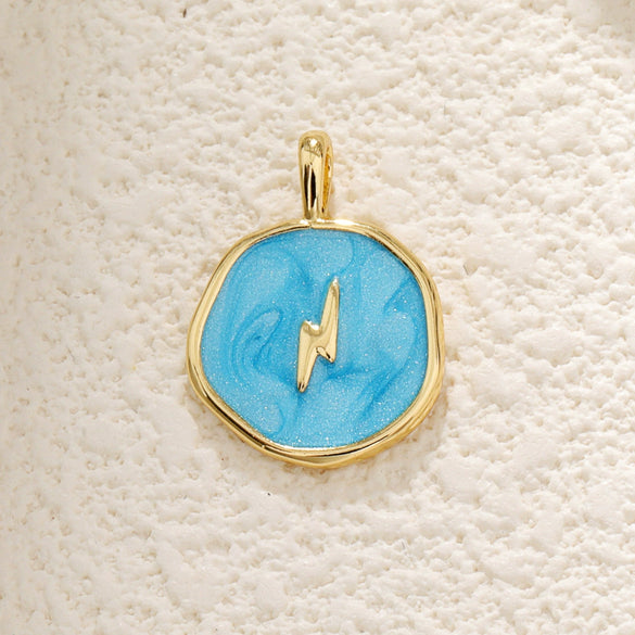 Wholesale Jewelry Copper Dripping Oil Irregular Purple Star Moon Cross Pendant Necklace