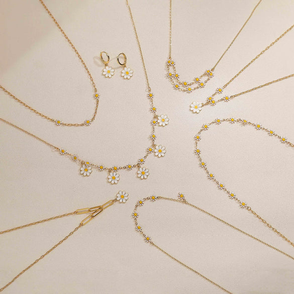 Wholesale Jewelry Copper Dripping Oil Plants Flowers Style Women's Earrings Necklace